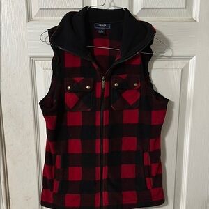 Chaps Red and Black Plaid Vest